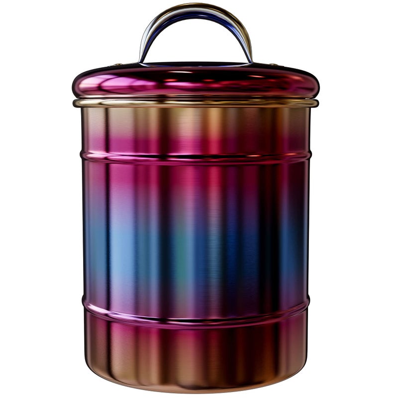 Amici Home Rainbow Metal Storage Canister | Dry Food Storage Container | Airtight Lid | 64 Ounce Capacity | Modern Home DÃ©cor | Decorative Metal Canister for Kitchen Countertop (Large) - Image 1